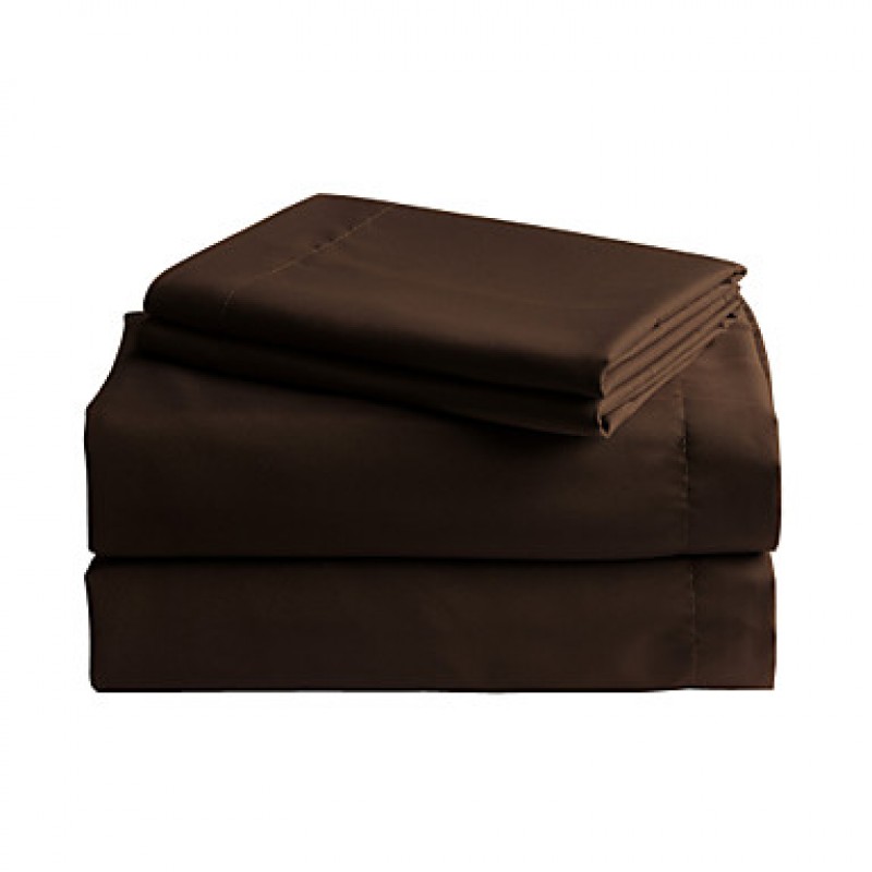 Brown Solid Microfiber Sheet Sets