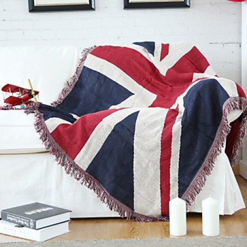 Cotton Union Jack Thickening Line Decorative Carpet Sofa Towel Blanket