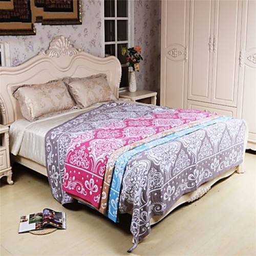 1 PC Full Cotton Blanket 78 by 90 inch Floral Pattern