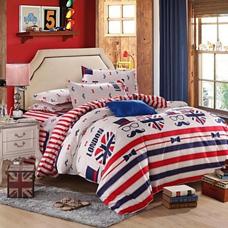 London Bedding Set of 4pcs Queen/Twin Set Boy Firs...