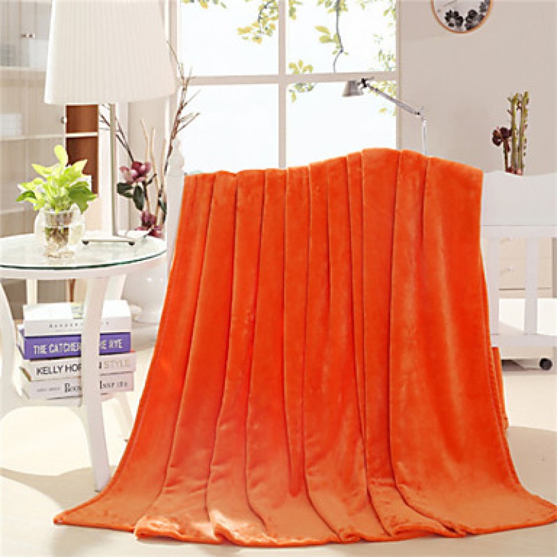 Orange Throw Blanket 100% Fleece