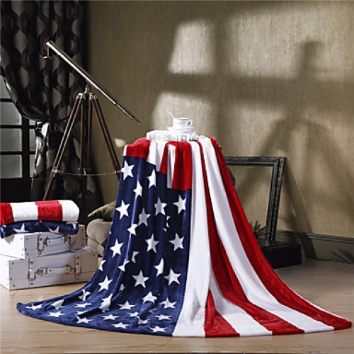 The American Flag USA Super Soft Flannel BlanketW59"×L79"